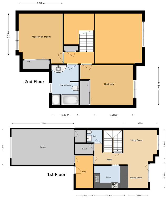 JNCO 2 Bed/ 1 Bath Multiplex Unit, 982 sq ft