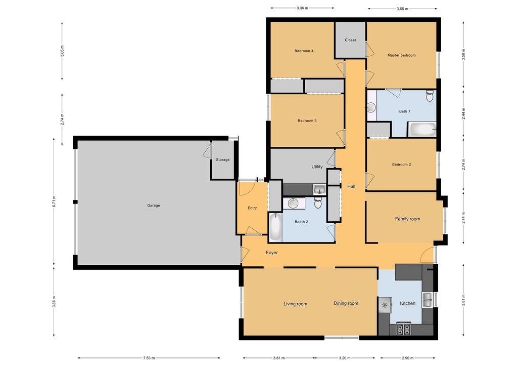 JNCO 3 Bed/ 2 Bath Multiplex Unit,1587 sq ft
