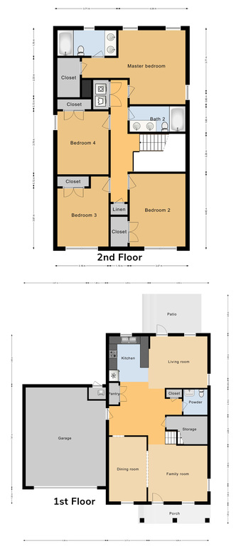 CGO 4 Bed/2.5 Bath Single Family Unit, 2200 sq ft.