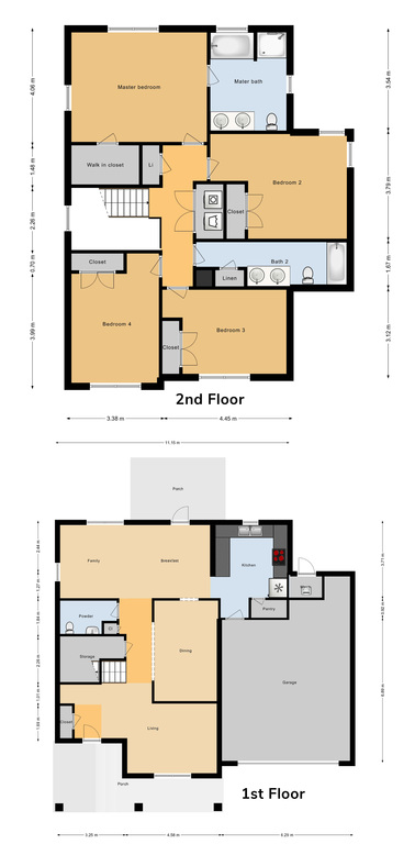 FGO 4 Bed / 2.5 Bath Single Family Unit, 2330 sq ft.
