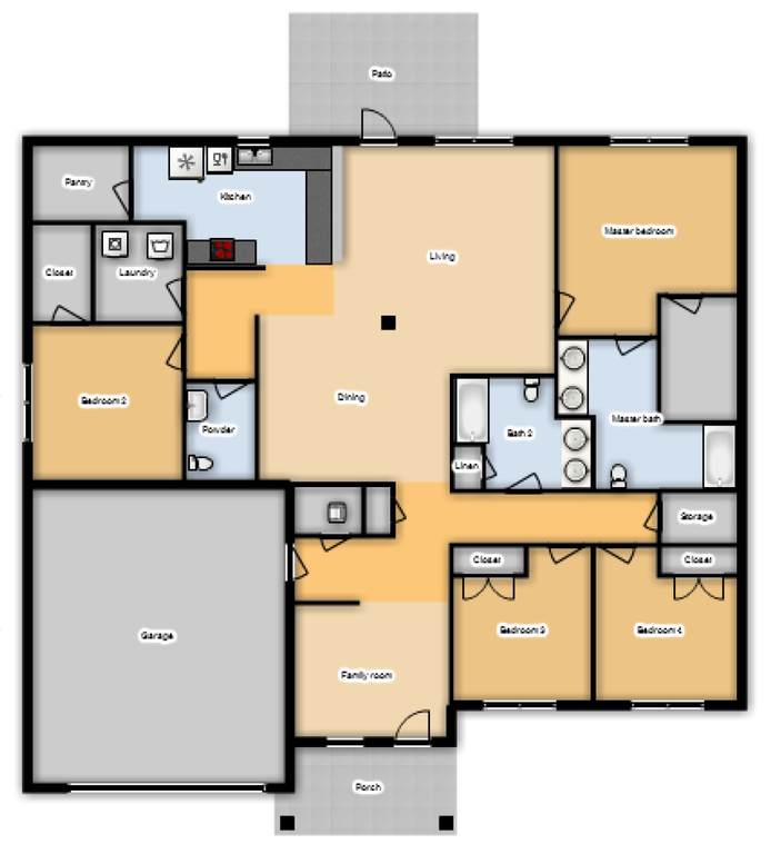SNCO 4 Bed/ 2.5 Bath ADA Unit, 2205 sq ft
