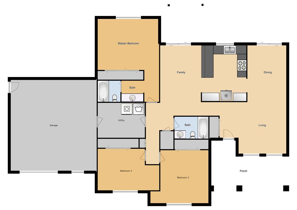 JNCO 3 Bed/ 2 Bath Single Family Unit, 1443 sq ft A