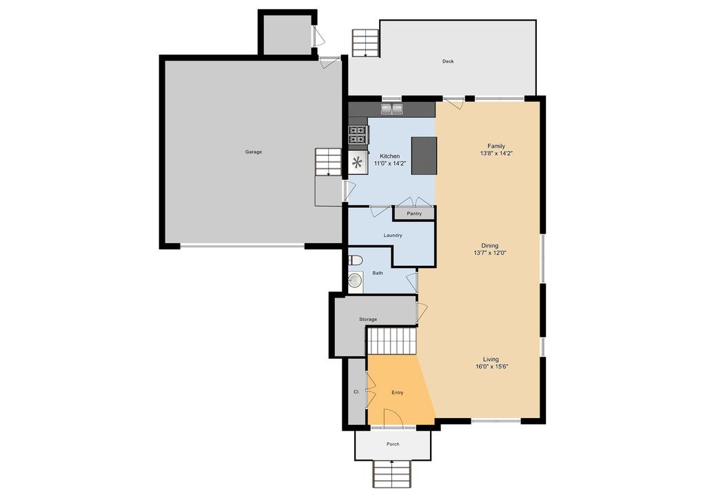 FGO 4 Bed /2.5 Bath Single Family Unit, 2206 sq ft.