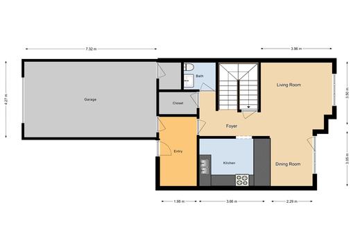 JNCO 2 Bed/ 1.5 Bath Multiplex Unit, 982 sq ft