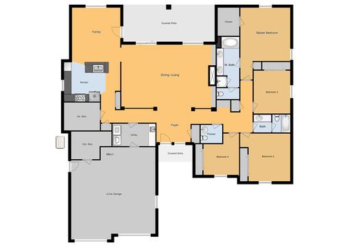 E9 Chief 4 Bed/ 2.5 Bath Single Family Unit, 2540 sq ft.
