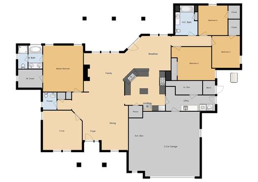 SGO 4 Bed/ 2.5 Bath Single Family Unit, 2616 sq ft