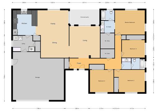 SNCO 4 Bed/ 2 Bath Single Family Unit, 2109 sq ft