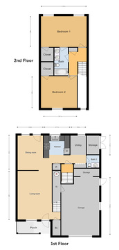 JNCO 2 Bed/1.5 Bath Duplex, 1199 sq ft.