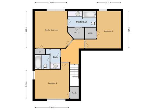 JNCO 3 Bed/2.5 Bath Duplex, 1384 sq ft.