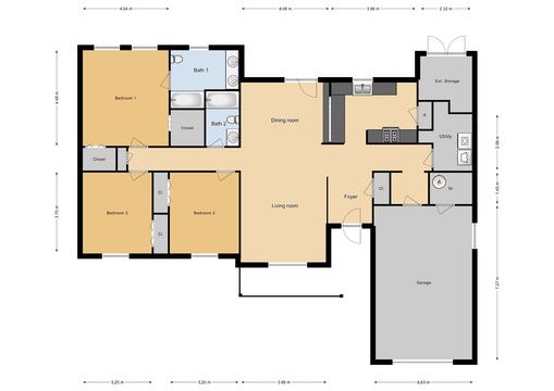 JNCO 3 Bed/2 Bath Duplex, 1506 sq ft.